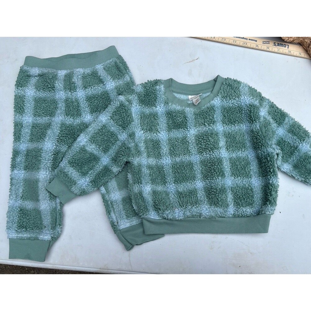 Cat & Jack Baby Boys 2pc Fleece Outfit Set - Blue/Green Size 18Months NWT